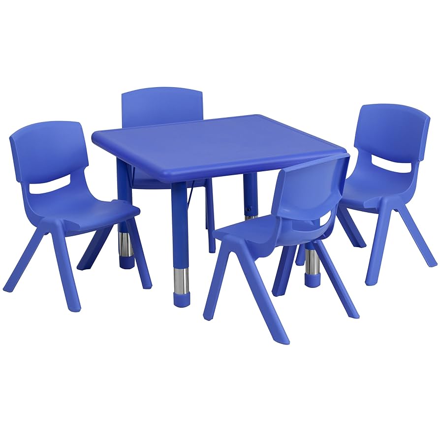 Amazon.com: Flash Furniture Emmy 24'' Square Blue Plastic